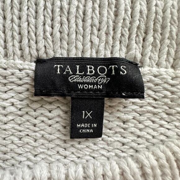 Talbots Woman Short Sleeve Knit Sweater Ivory Plus Size 1X Minimalist Neutral - Picture 6 of 6